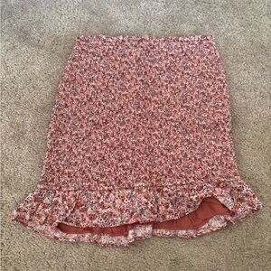 Floral Ruffle Hem Skirt